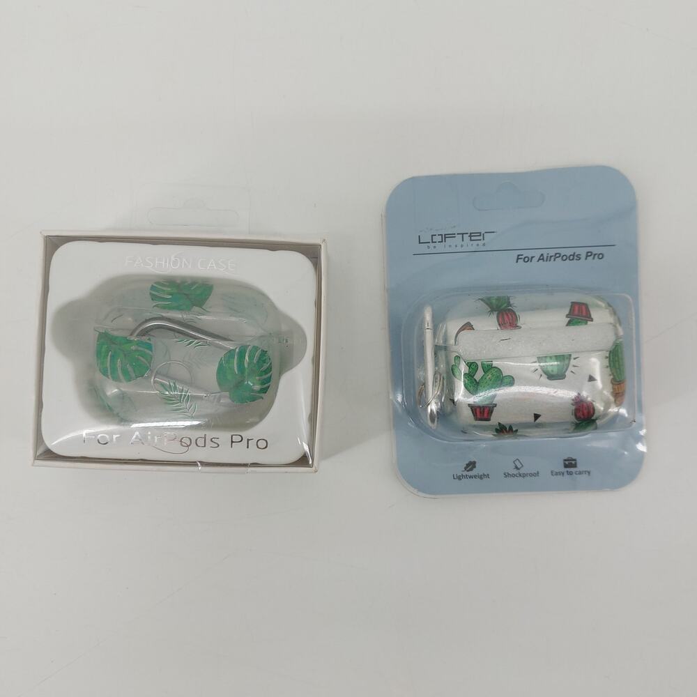 Case for AirPods Fashion Case Compatible Pro Clear Green Leafs Cover